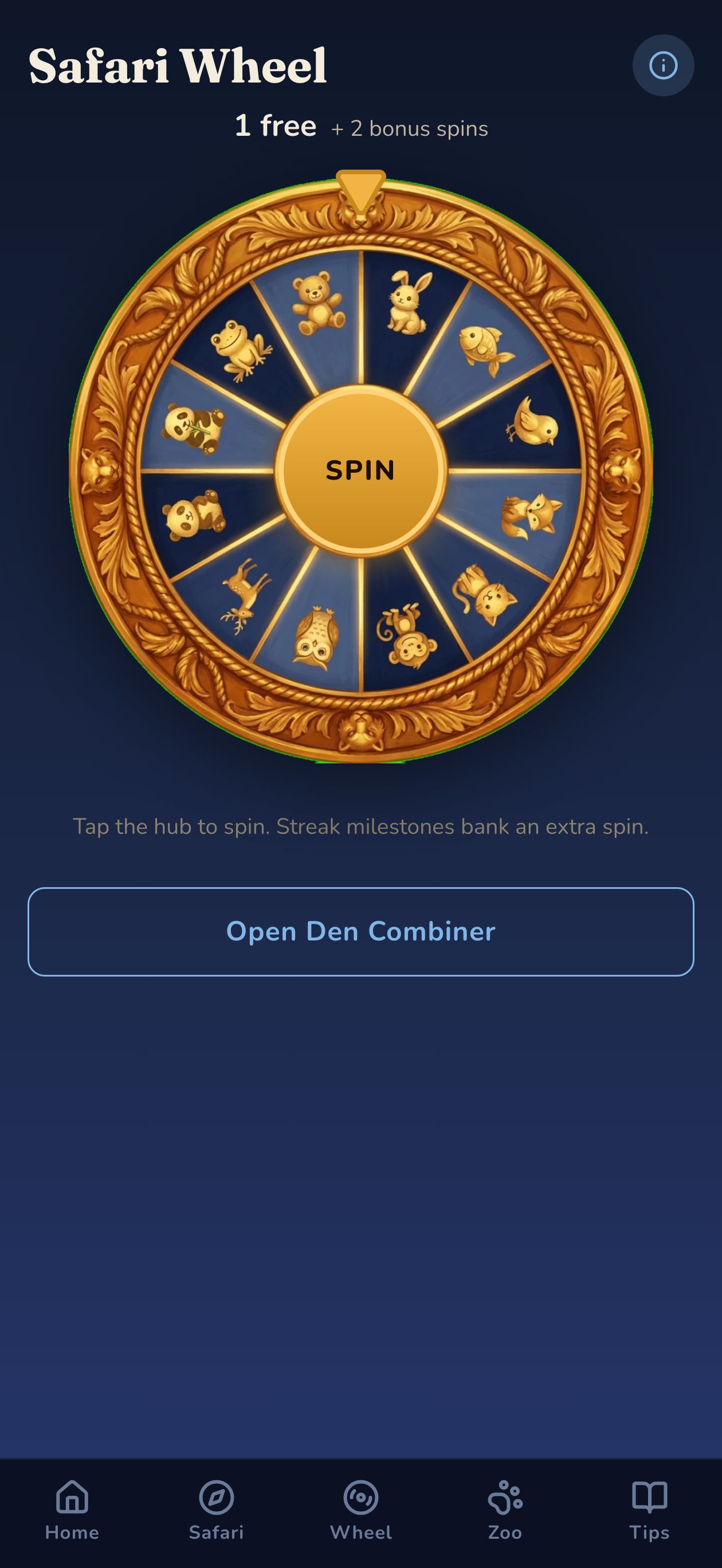 Safari Wheel — daily spin