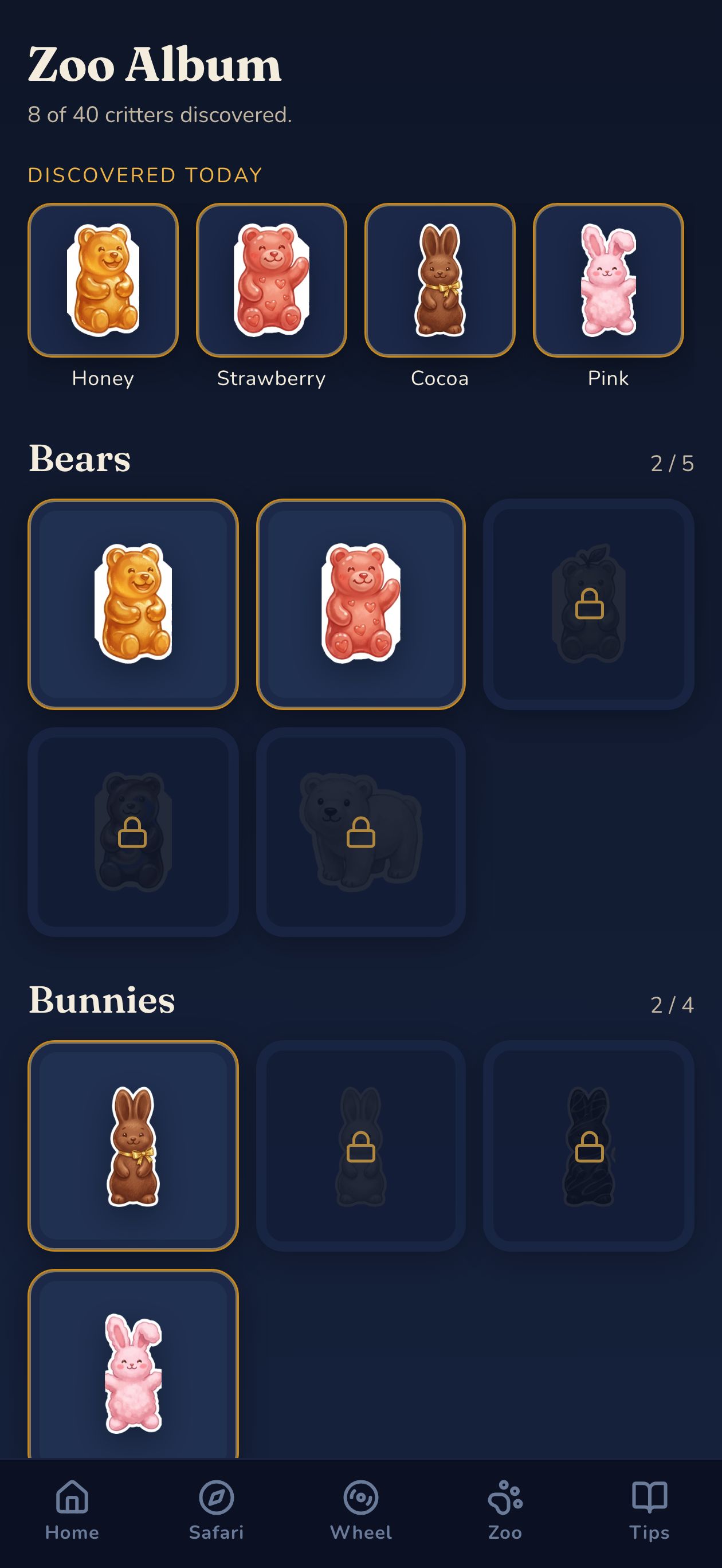 Zoo Album — collection grid